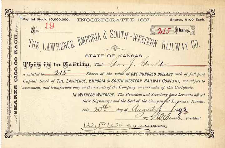 Lawrence, Emporia & South-Western Railway