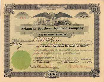 Arkansas Southern Railroad (Capital Stock $ 160,000)