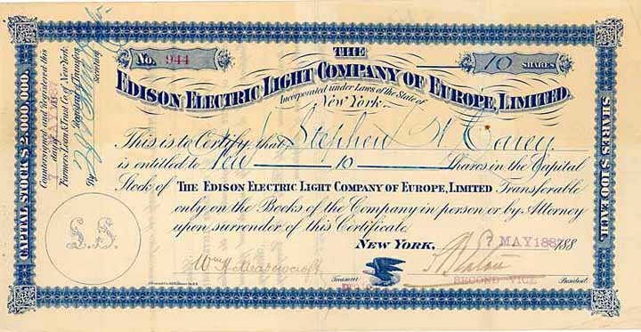 Edison Electric Light Company of Europe, Ltd.