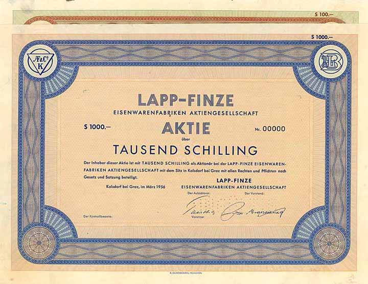 Lapp-Finze Eisenwarenfabriken AG (2 Stücke)