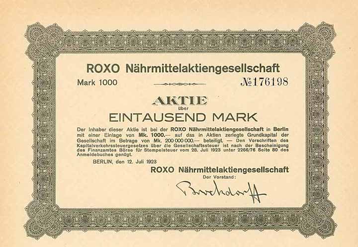 ROXO Nährmittelaktiengesellschaft