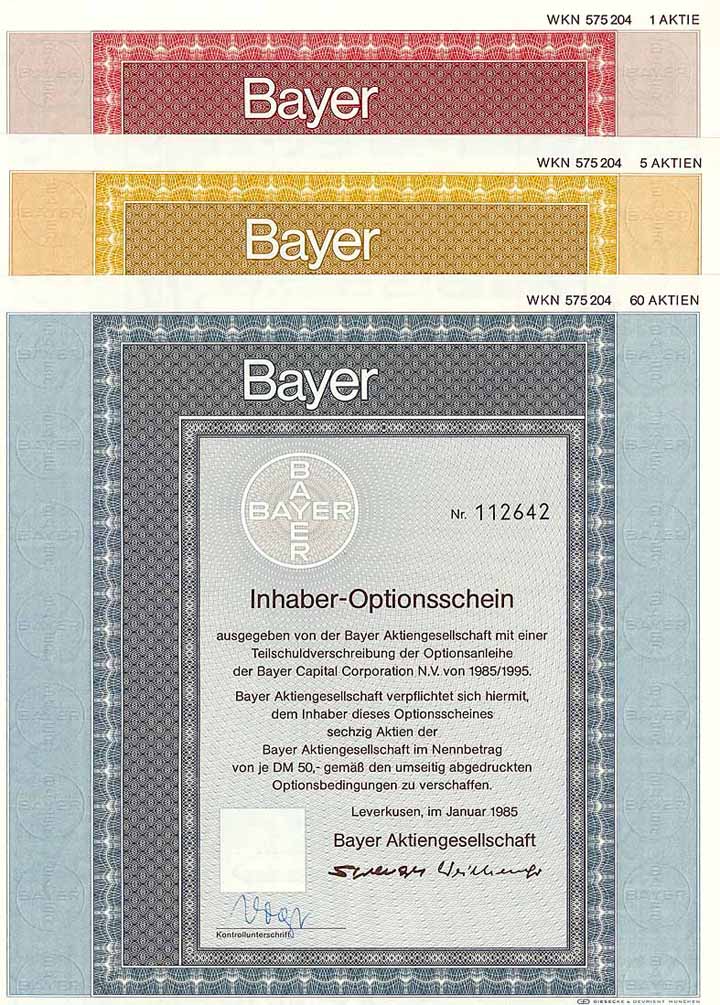 Bayer AG (3 Stücke)