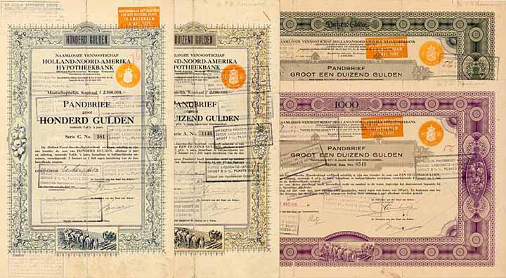 Holland-Noord-Amerika Hypotheekbank (4 Stücke)