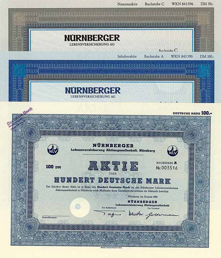 Nürnberger Lebensversicherung AG (5 Stücke)
