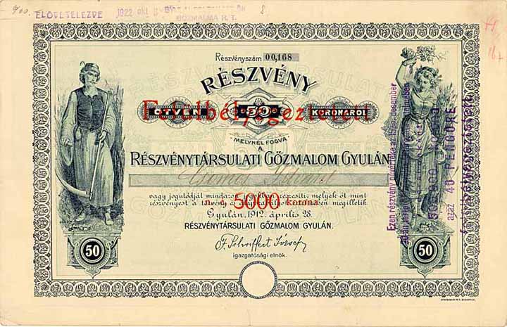 Aktiendampfmühle (Részvénytársulati Gözmalom)