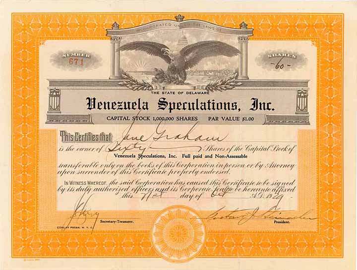 Venezuela Speculations, Inc.