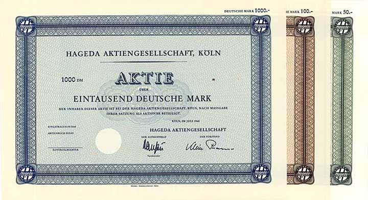 Hageda AG (3 Stücke)