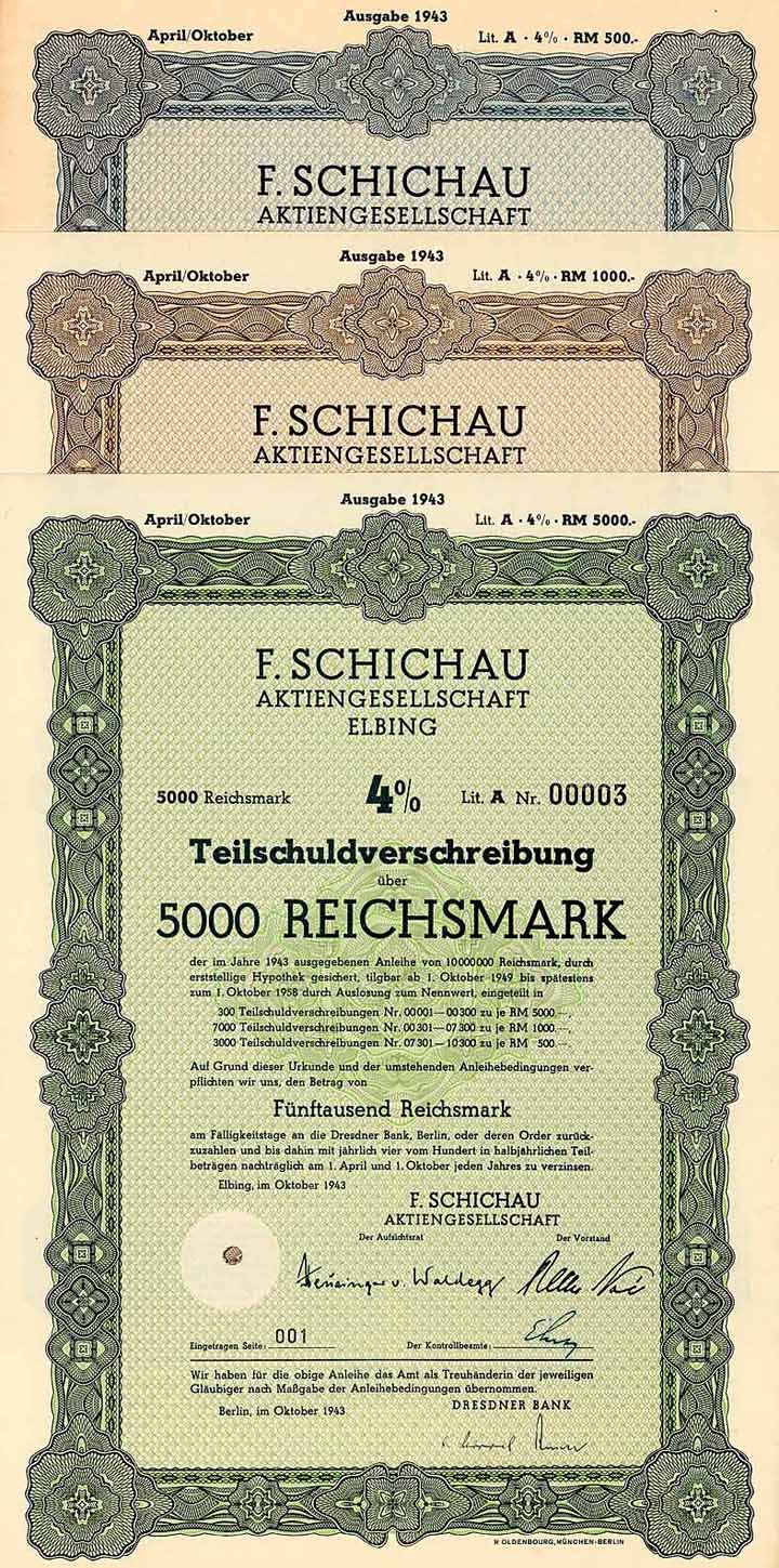 F. Schichau AG (3 Stücke)