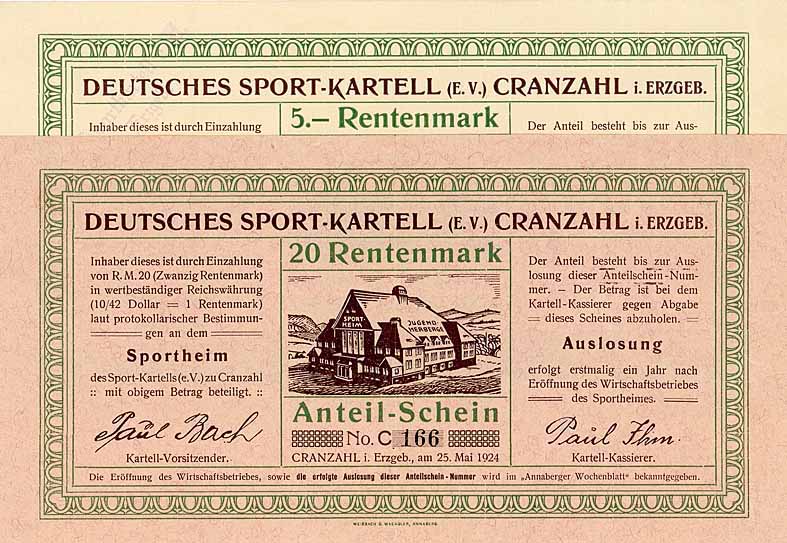 Deutsches Sport-Kartell (e.V.) Cranzahl i. Erzgebirge (2 Stücke)