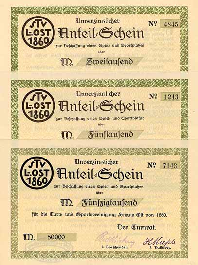 Turn- und Sportvereinigung Leipzig-Ost von 1860 (3 Stücke)