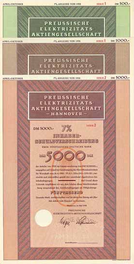 Preussische Elektrizitäts-AG (3 Stücke)