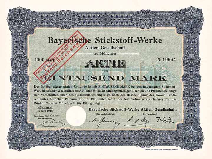 Bayerische Stickstoff-Werke AG