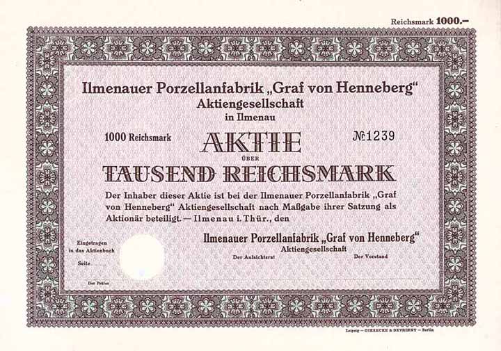 Ilmenauer Porzellan-Fabrik Graf von Henneberg AG
