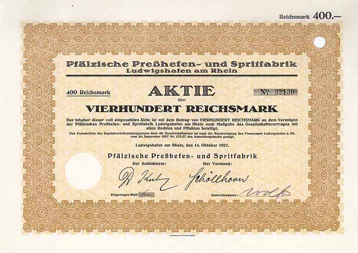 Pfälzische Presshefen- und Spritfabrik