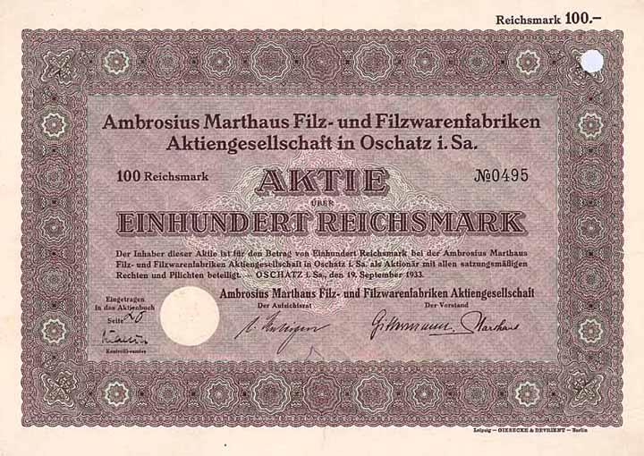 Ambrosius Marthaus Filz- und Filzwarenfabriken AG