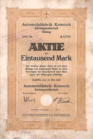 Automobilfabrik Komnick AG