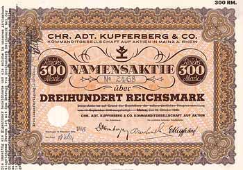 Chr. Adt. Kupferberg & Co. KGaA (Ersatzurkunde!)