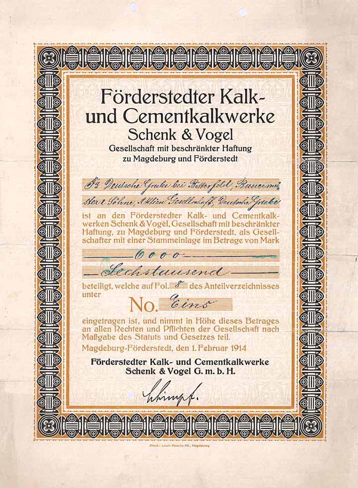 Förderstedter Kalk- und Cementkalkwerke Schenk & Vogel GmbH