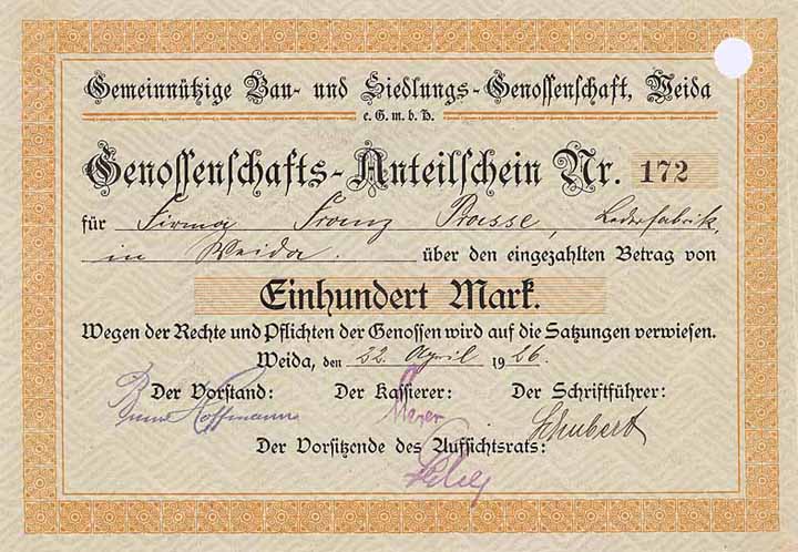Gemeinnützige Bau- und Siedlungs-Genossenschaft Weida eGmbH
