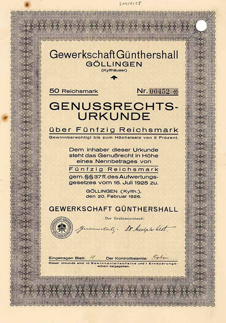 Gewerkschaft Günthershall