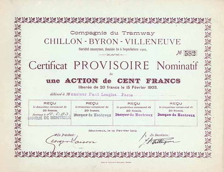 Tramway Chillon-Byron-Villeneuve, Comp. du