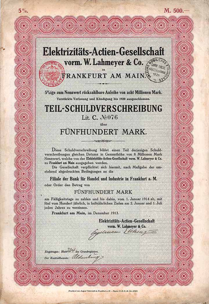 Elektrizitäts-AG vorm. W. Lahmeyer & Co.