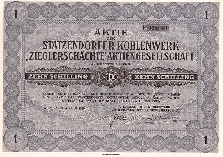 Statzendorfer Kohlenwerk "Zieglerschächte" AG