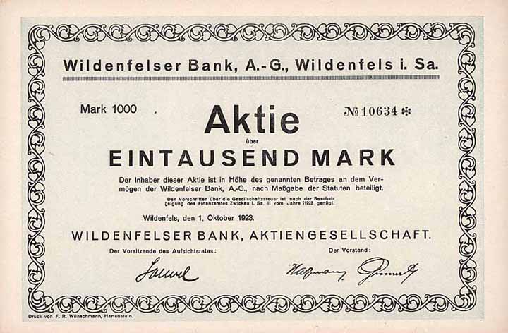 Wildenfelser Bank AG