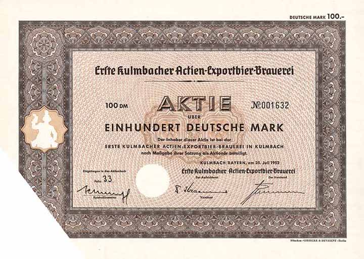 Erste Kulmbacher Actien-Exportbier-Brauerei