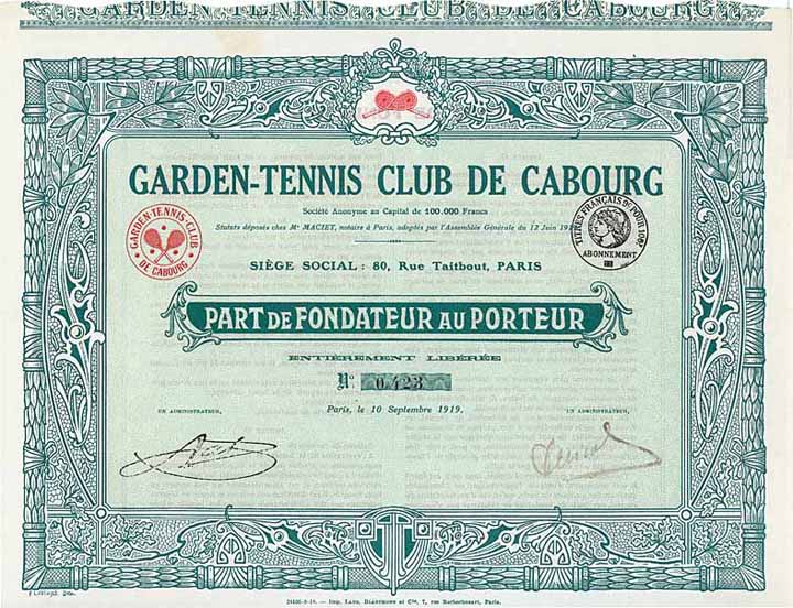 Garden-Tennis Club de Cabourg S.A.