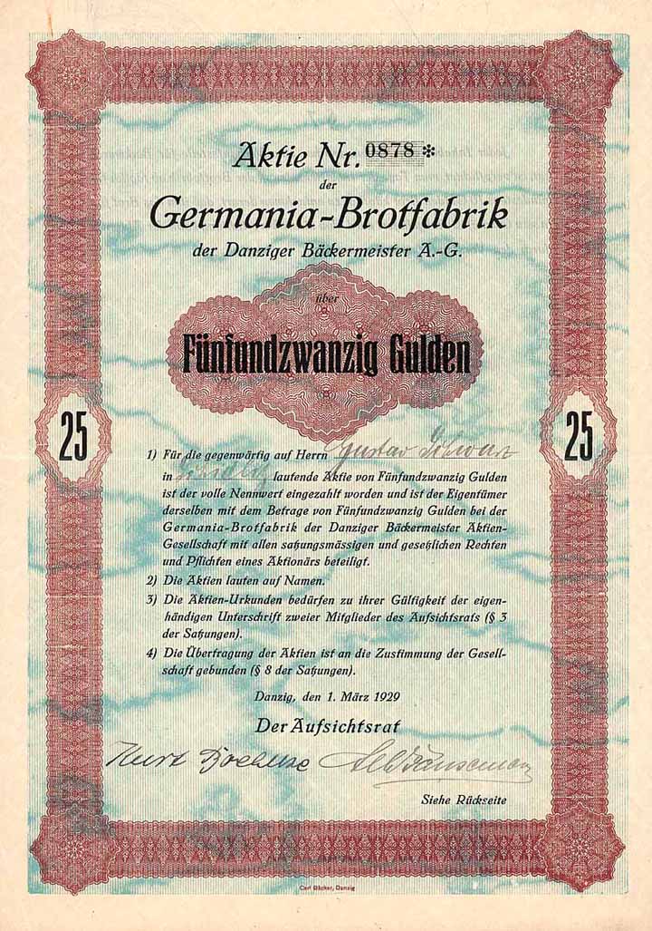 Germania-Brotfabrik der Danziger Bäckermeister AG