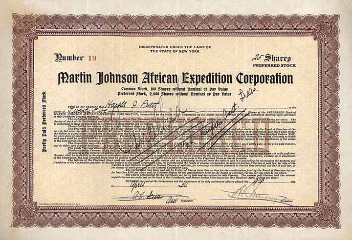 Martin Johnson African Expedition Corp.