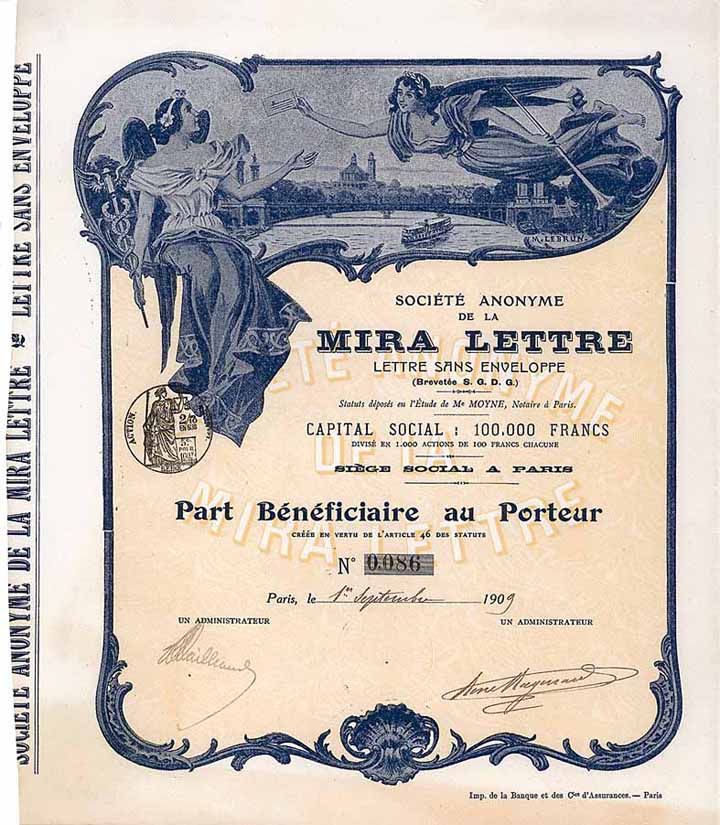 S.A. de la Mira Lettre - Lettre sans Enveloppe