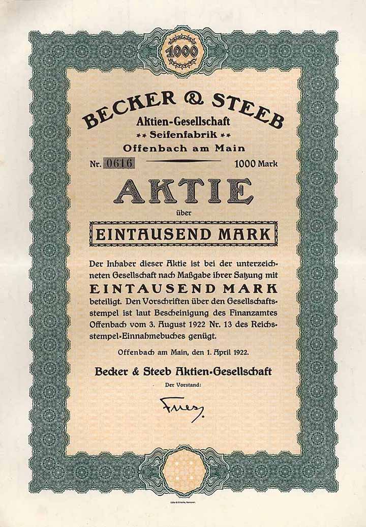 Becker  & Steeb AG Seifenfabrik