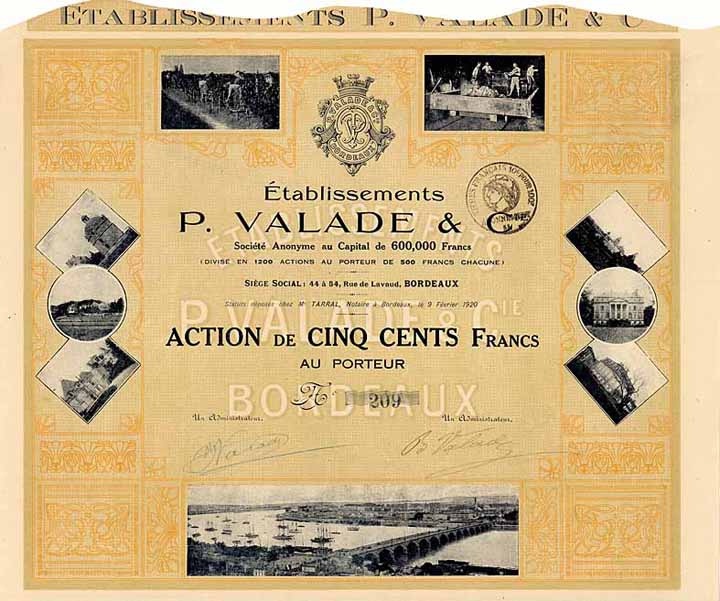 Etablissements P. Valade & Cie. S.A.