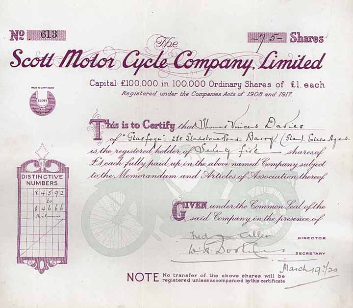 Scott Motor Cycle Company, Ltd.