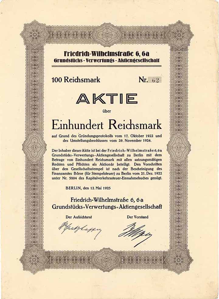 Friedrich-Wilhelmstraße 6, 6a Grundstücks-Verwertungs-AG