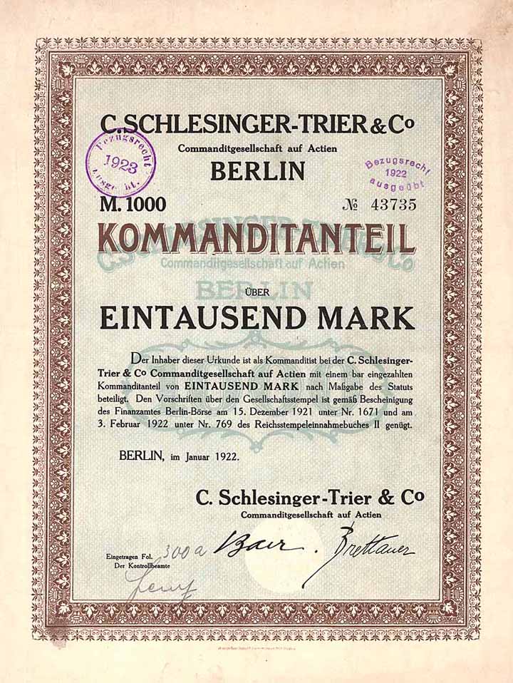 C. Schlesinger-Trier & Co. KGaA