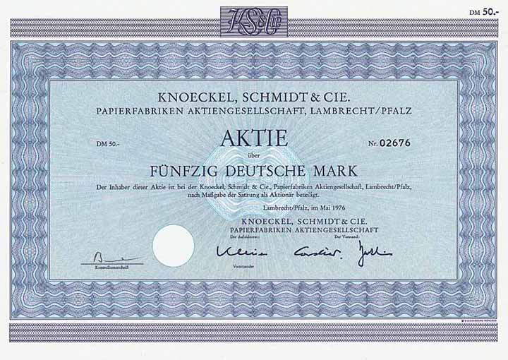 Knoeckel, Schmidt & Cie. Papierfabriken AG