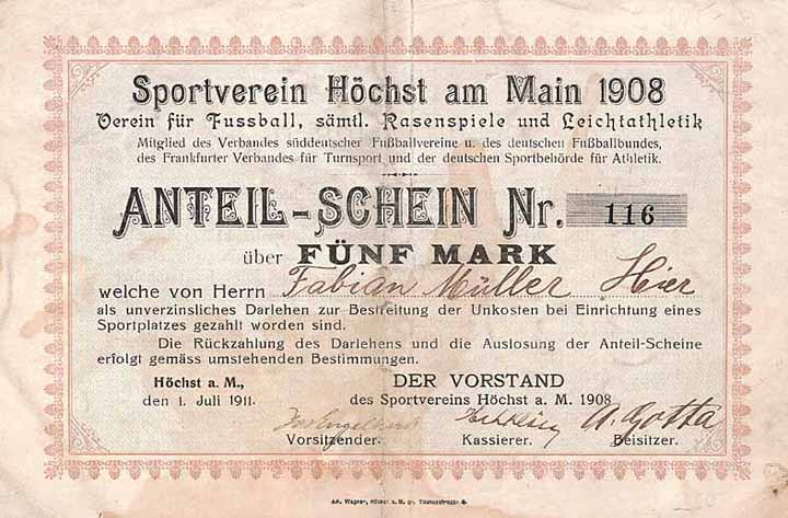 Sportverein Höchst am Main 1908 Verein für Fussball, sämtl. Rasenspiele und Leichtathletik