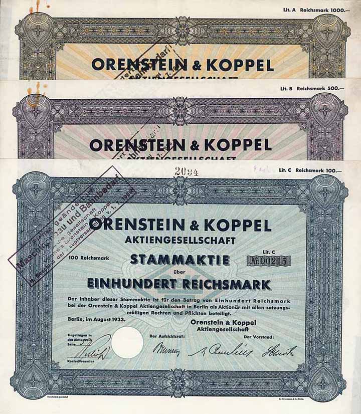 Orenstein & Koppel AG (3 Stücke)