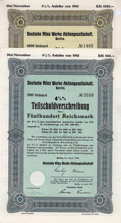 Deutsche Niles Werke AG (2 Stücke)