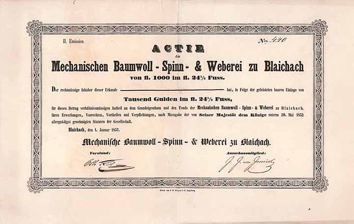 Mechanische Baumwoll-Spinn- & Weberei zu Blaichach
