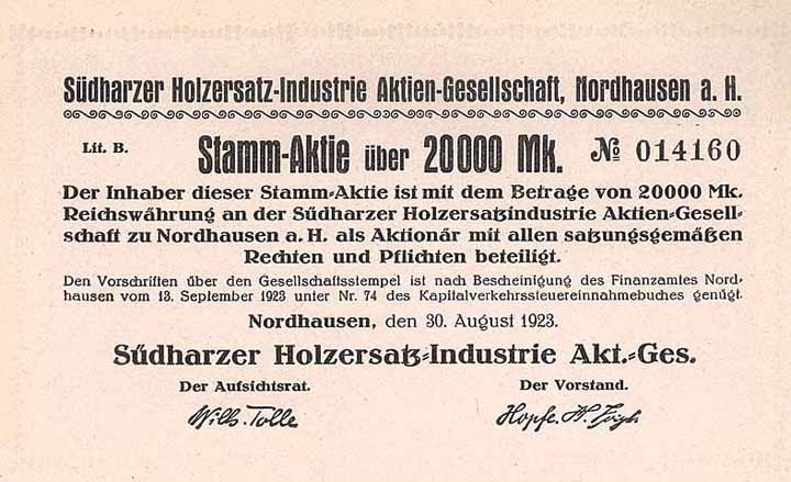 Südharzer Holzersatz-Industrie AG