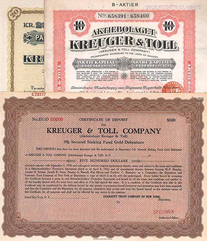 AB Kreuger & Toll (3 Stück)