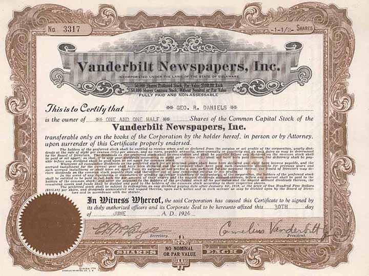 Vanderbilt Newspaper, Inc. (OU C. Vanderbilt)