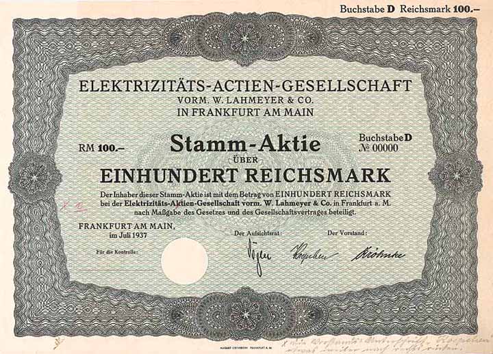 Elektrizitäts-AG vorm. W. Lahmeyer & Co.