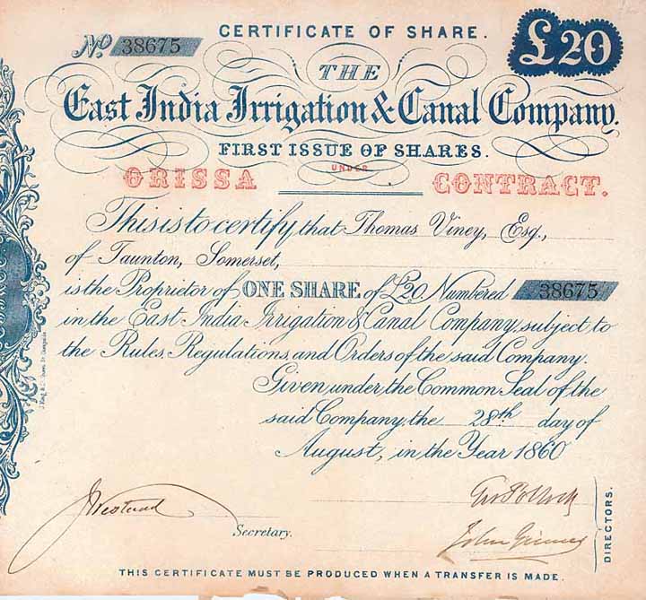 East India Irrigation & Canal Co.