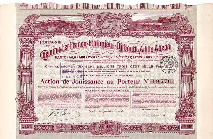 Cie. du Chemin de Fer Franco-Ethiopien de Djibouti à Addis-Abeba S.A.