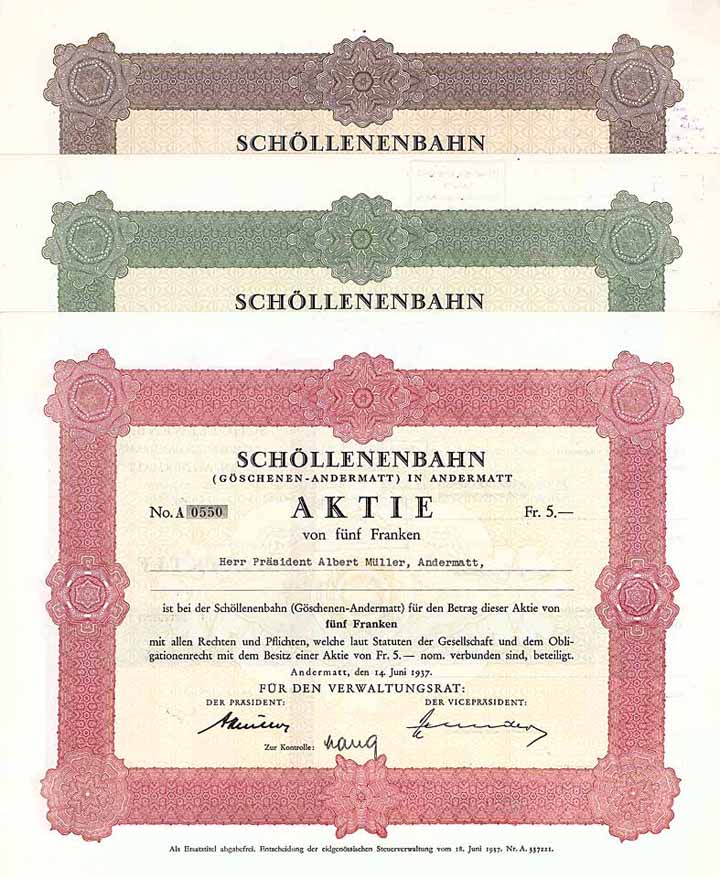 Schöllenenbahn - Konvolut (3 Stücke)